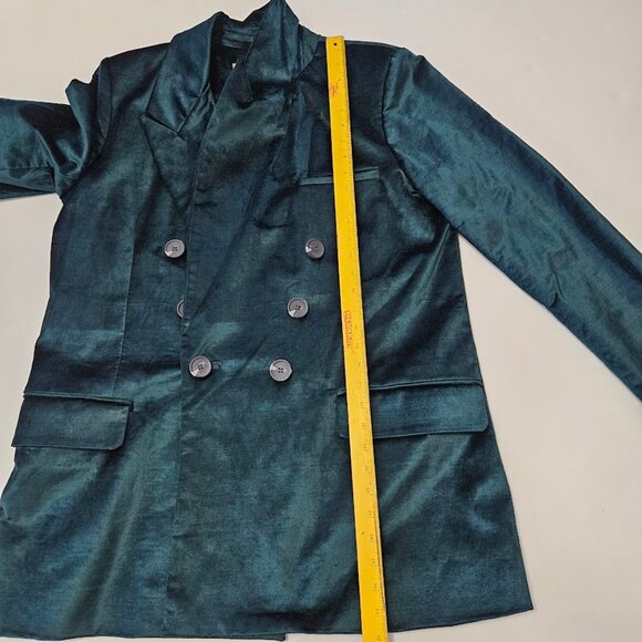 Free People Velvet Ashby Blazer Double Breasted Green XL - Picture 14 of 14